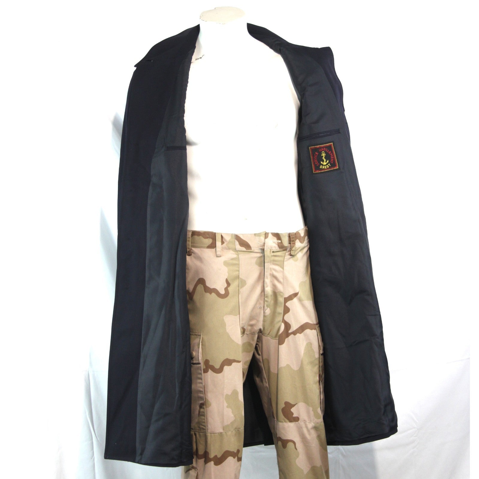 French Naval Overcoat Navy Genuine Surplus Coat 38-40" Chest  (3806)