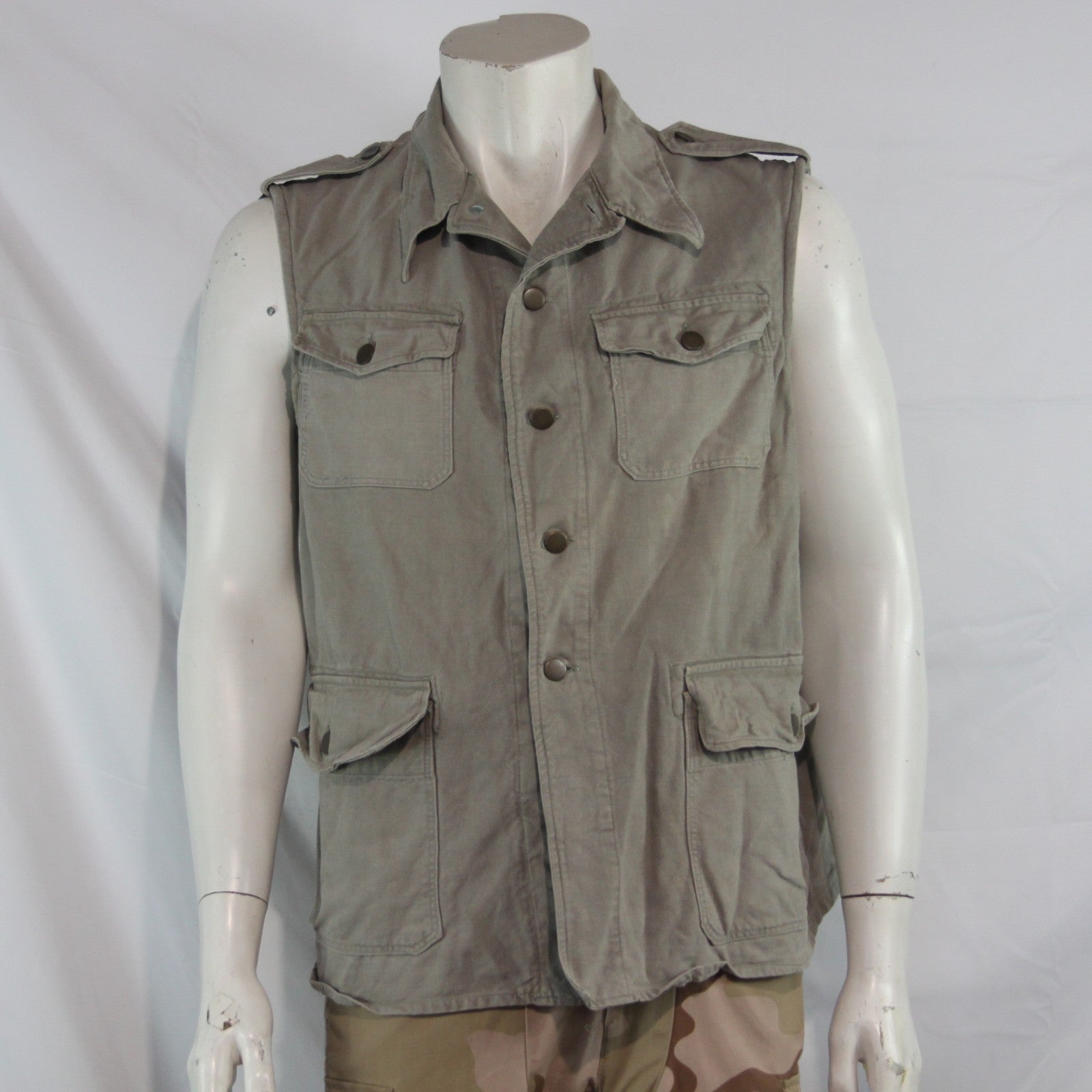 Military Surplus Denim Gilet Sleevless Jacket Grey Genuine Army Kit 38" C (4313)