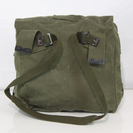 Genuine Surplus Vintage Belgian Army Military Side Bag Canvas Olive (3433)