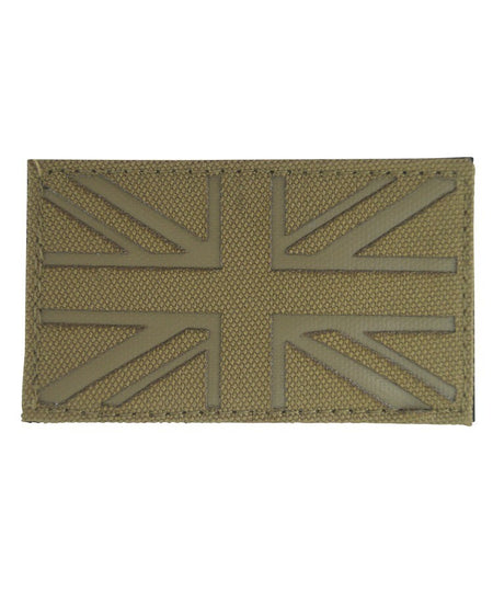 KT Laser Cut Union Jack Patch Military Subdued Tactical Hook & Loop Coyote Tan