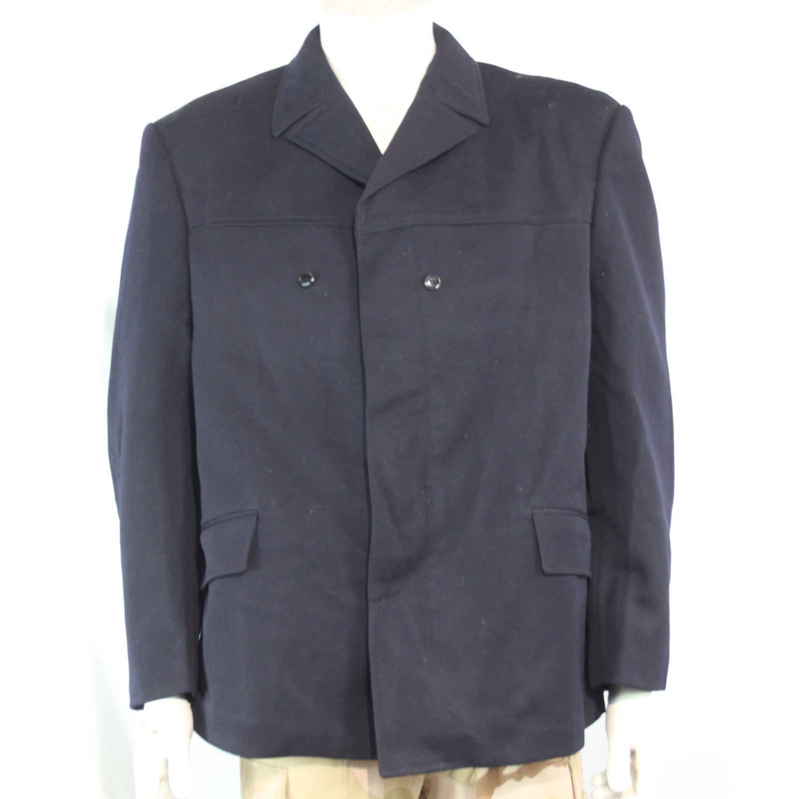 French Wool Mix Military Coat Jacket Pea/Deck Coat Genuine 38-40" (3646)