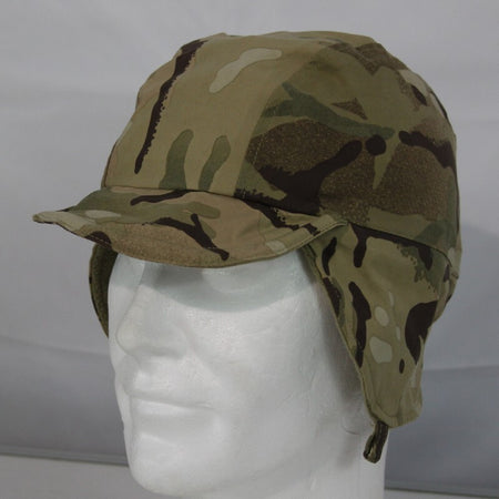 Genuine Surplus British Army MTP Camo Winter Cold Weather Hat No Chin Flaps
