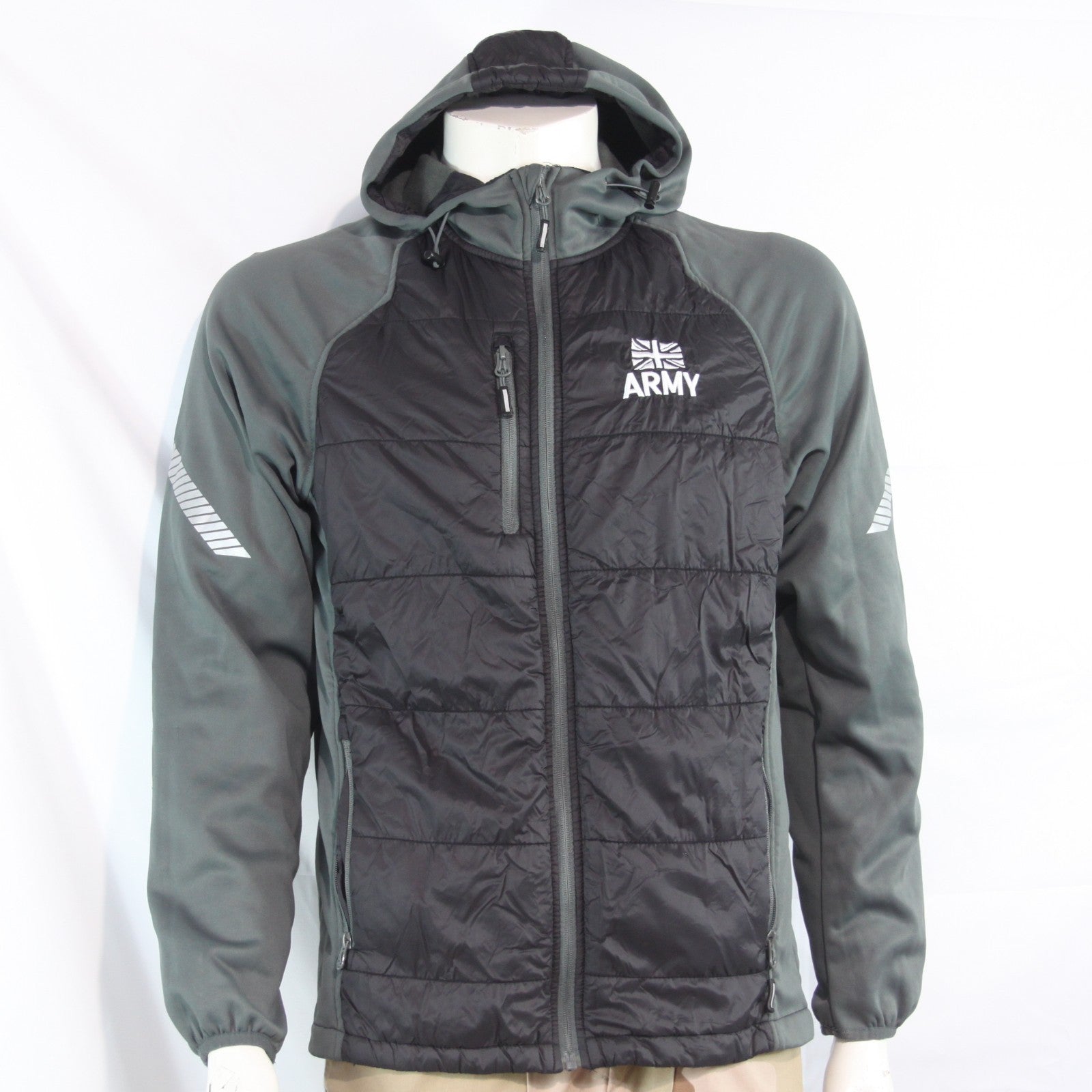 Genuine Surplus British Army Padded Lightweight Jacket Black Grey Printed (4284)