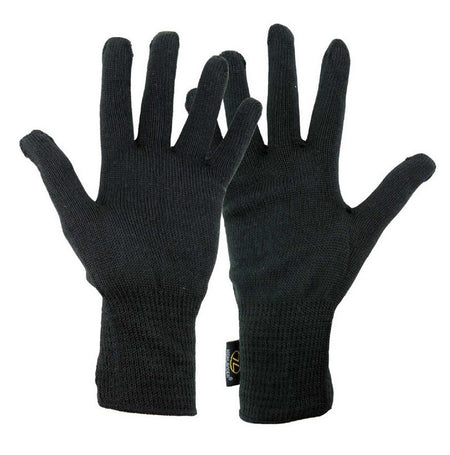 Highlander Mens Thermal Liner Gloves Inner Gloves Black Knitted Thermolite