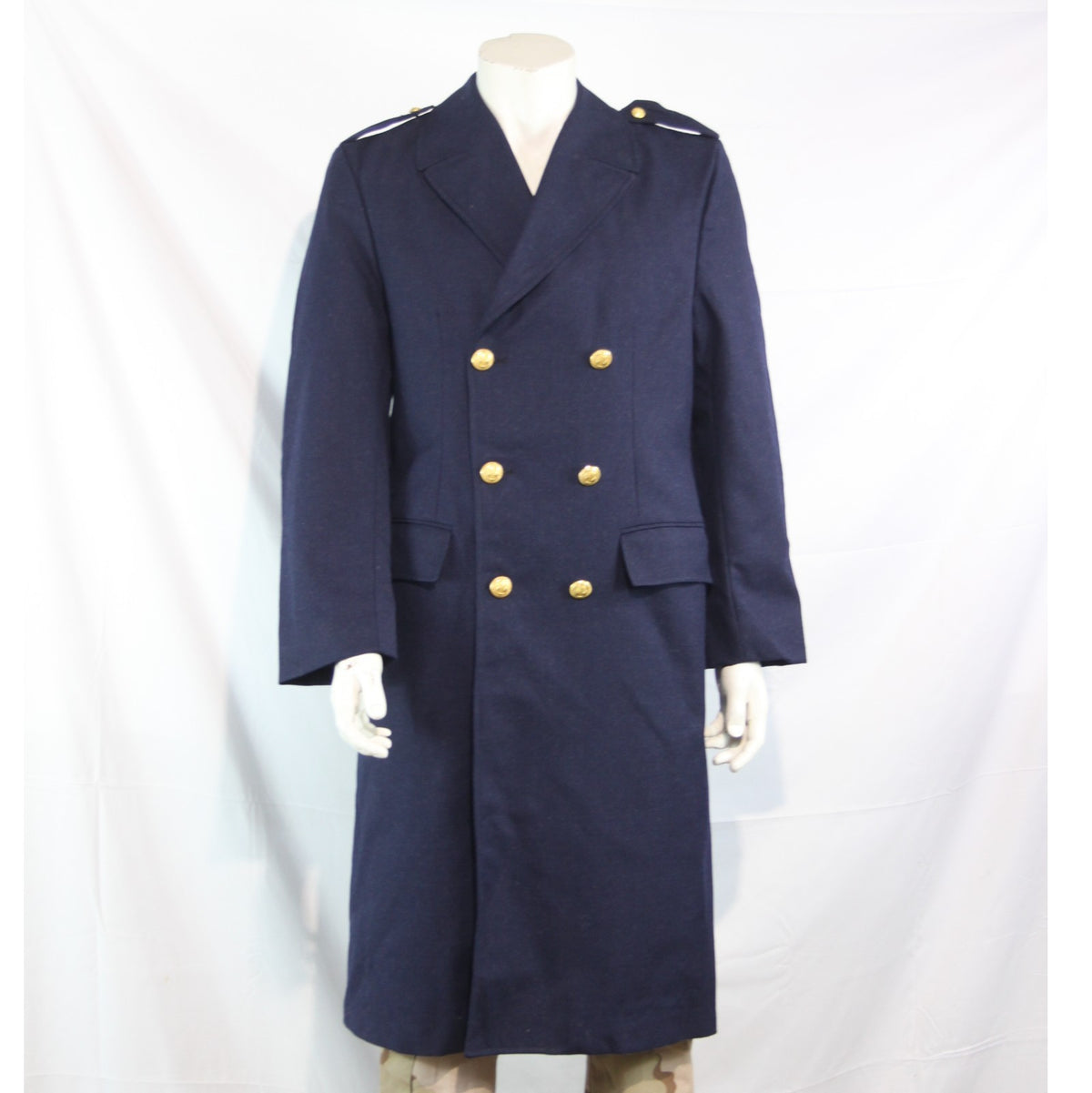 French Airforce Overcoat Navy Blue Genuine Surplus Coat 36-38" Chest (3804)