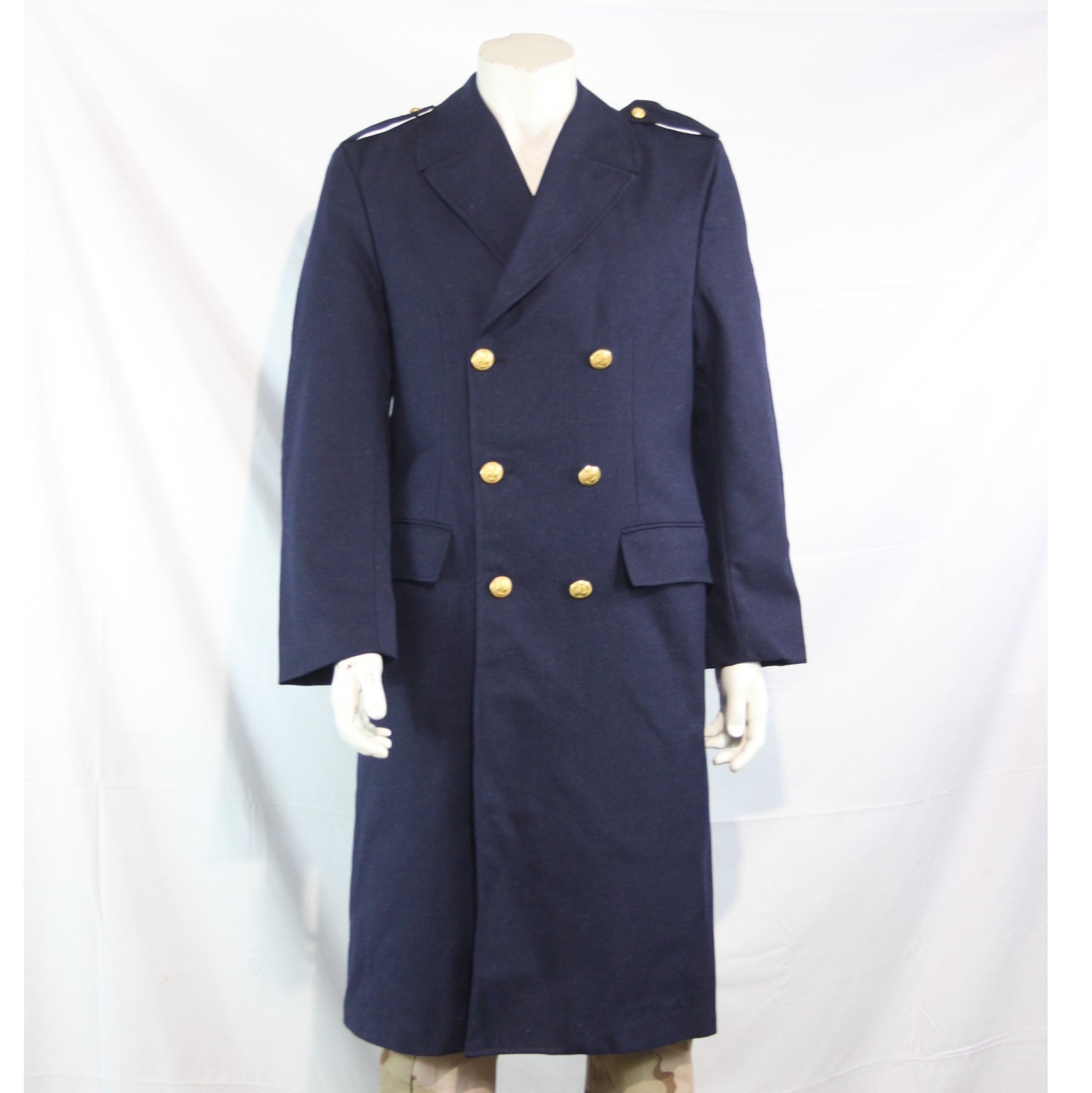 French Airforce Overcoat Navy Blue Genuine Surplus Coat 36-38" Chest (3804)