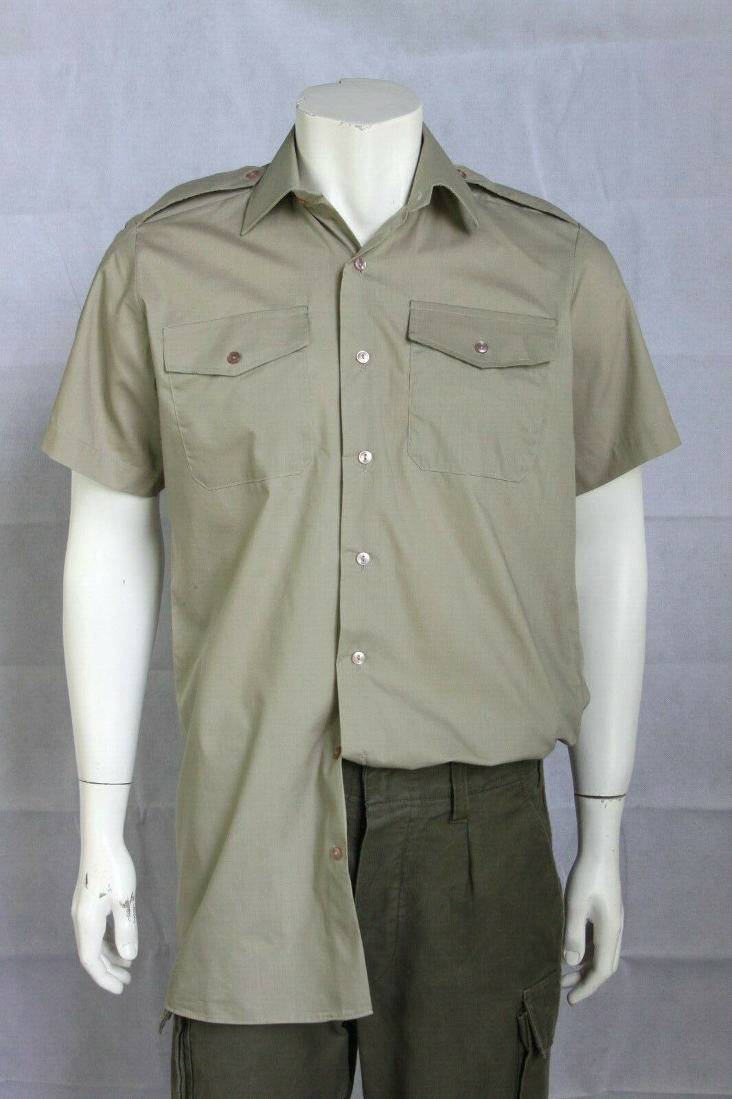 Genuine Surplus British Army Stone Long/Sh Sleeve Polycotton Shirt All Size