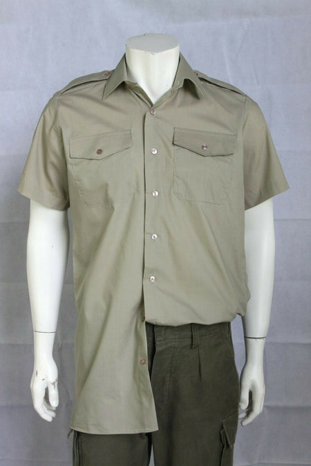 Genuine Surplus British Army Stone Long/Sh Sleeve Polycotton Shirt All Size