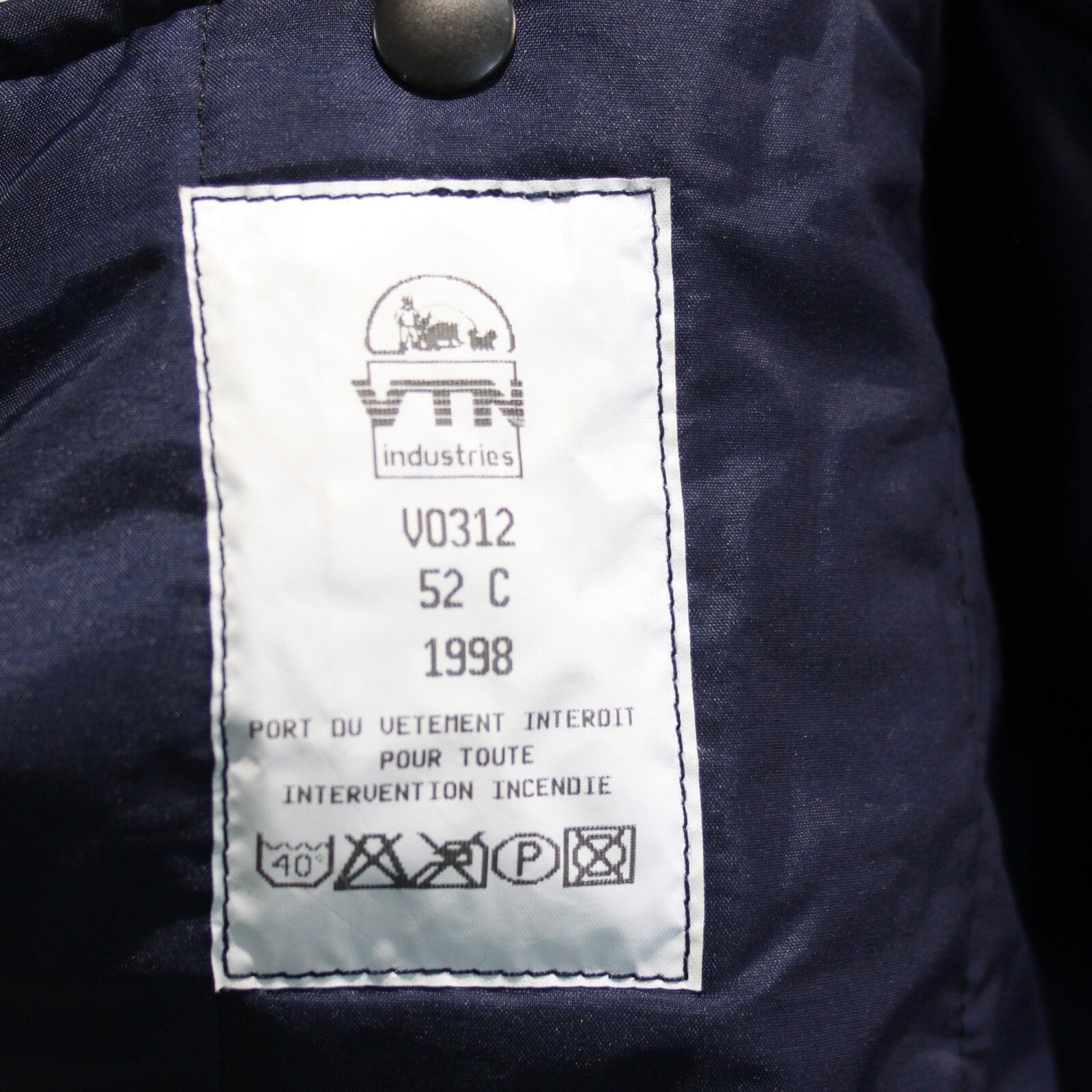 Genuine Surplus French Firefighters jacket Navy Water Resistant 46" (3219)