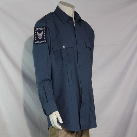 US Private Security Company Shirt Long Sleeve Blue 16.5" Collar (4212)