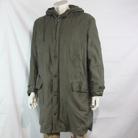 Vintage German Army Olive Parka Genuine Surplus Winter Coat Lined 42-44" (3795)