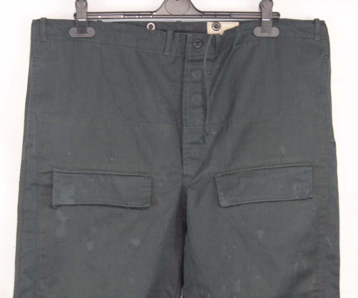 Genuine Surplus French / Belgian Vintage Canvas Trousers Stiff Navy 44" (1533)