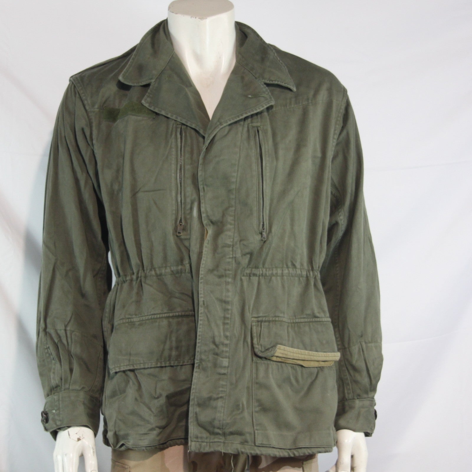1960's Vintage Genuine Surplus French Army Jacket Cotton Olive G1 42-44" (4032)