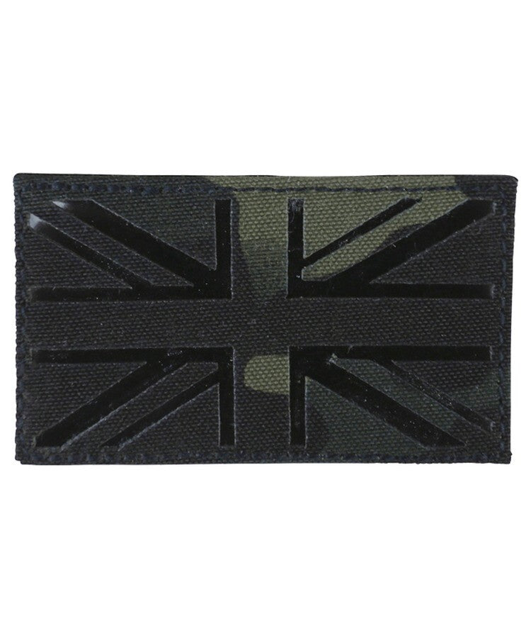 KT Laser Cut Union Jack Patch Military Subdued Tactical Hook & Loop BTP Black