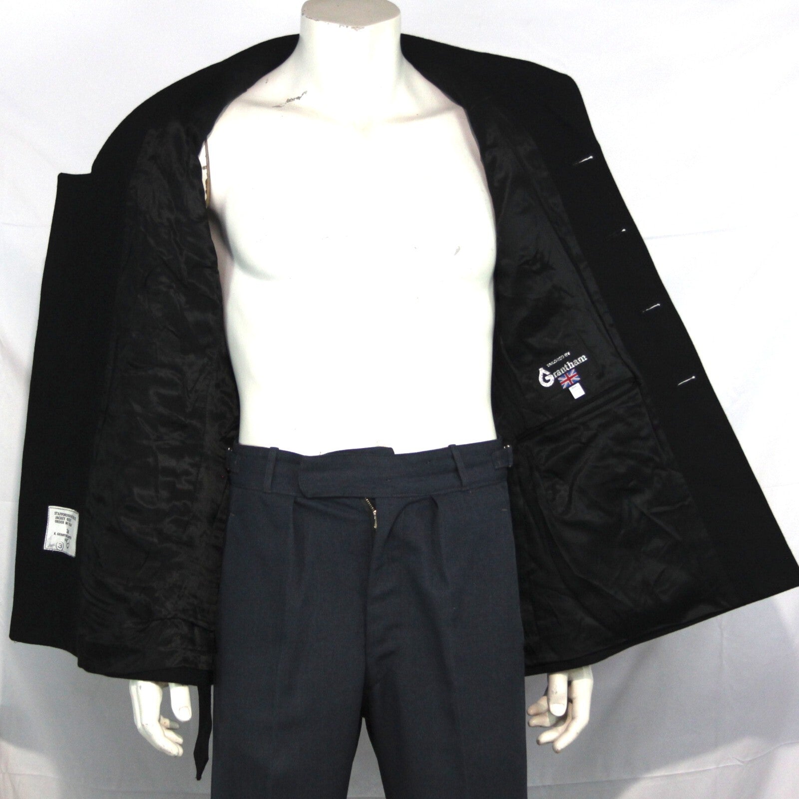 Genuine Surplus British Police Dress Jacket Black Formal Fitted BELTED 3312