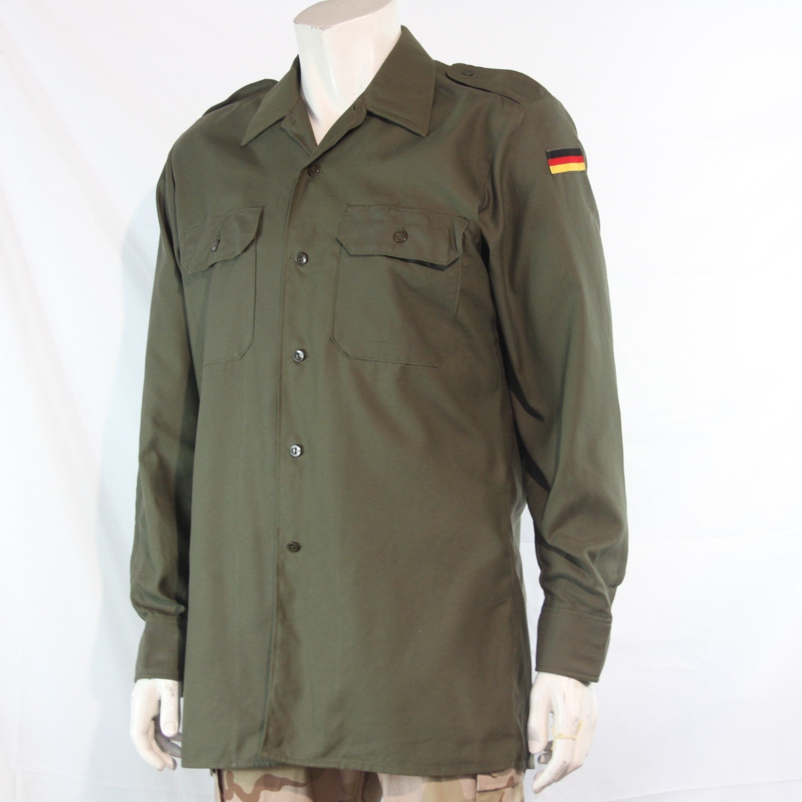 Genuine Surplus German Army Long Sleeve Moleskin Shirt Badged (4264A)