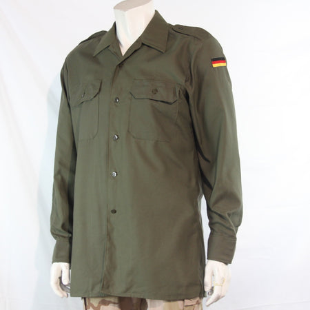 Genuine Surplus German Army Long Sleeve Moleskin Shirt Badged (4264A)