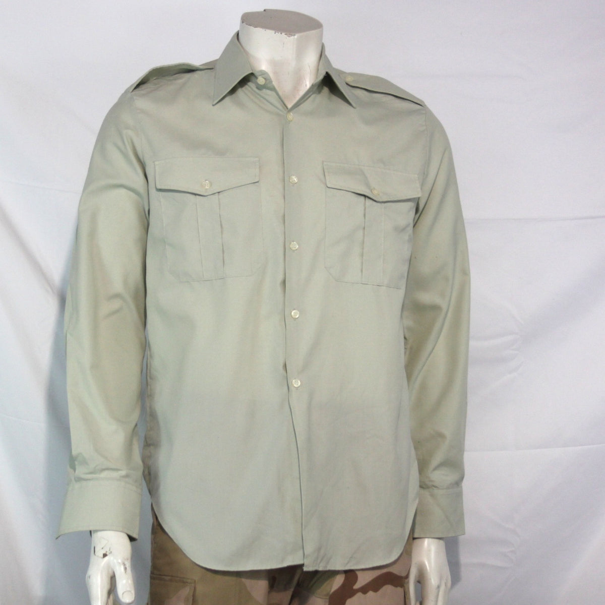 Genuine Surplus Dutch Army Light Green Midweight Working Dress Shirt (3418)