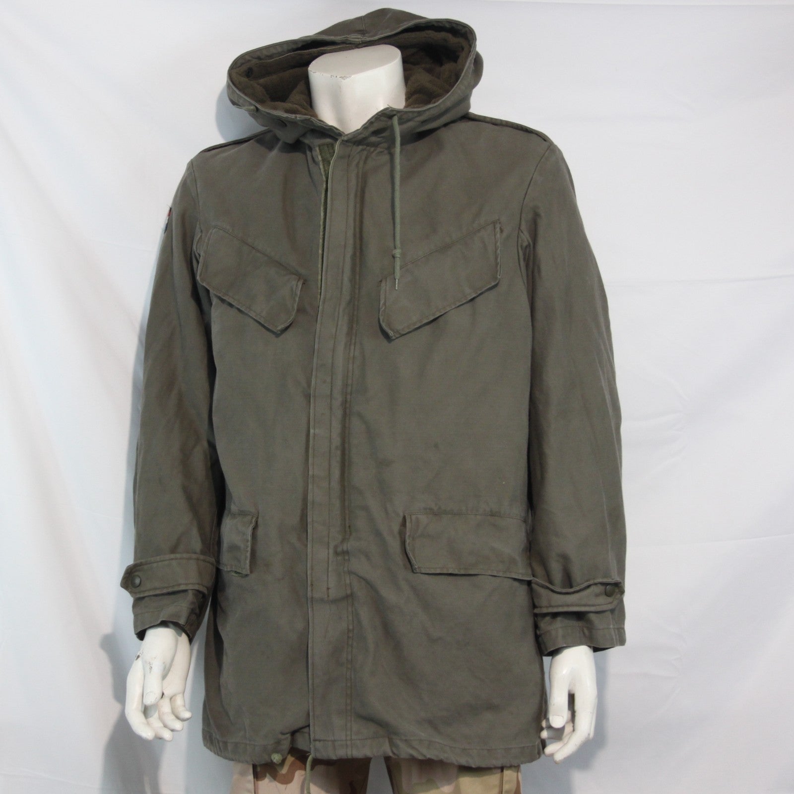 Genuine Surplus Dutch Army Parka Olive Faux Fur Lined Canvas Military (3742)