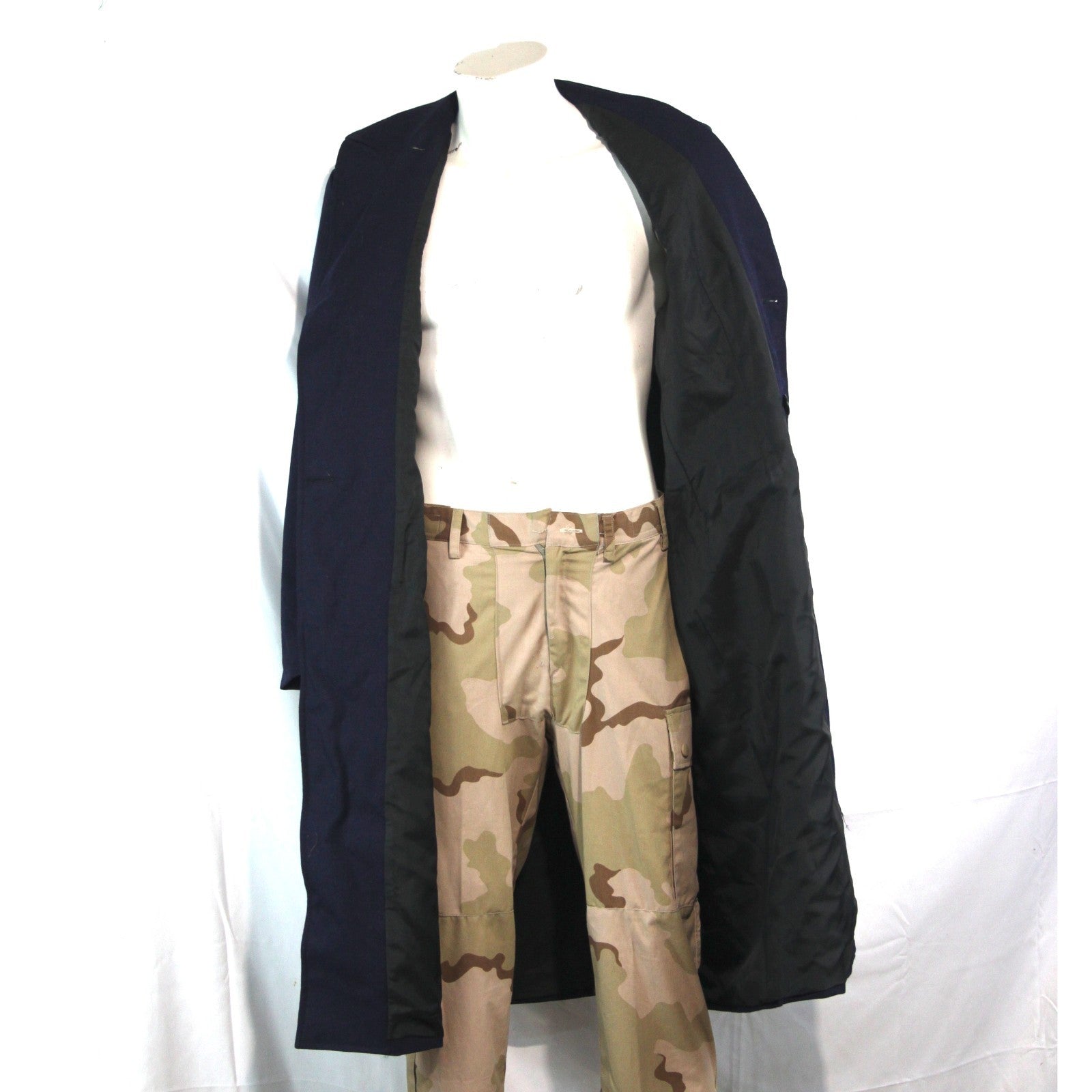 French Airforce Overcoat Navy Blue Genuine Surplus Coat 36-38" Chest (3804)