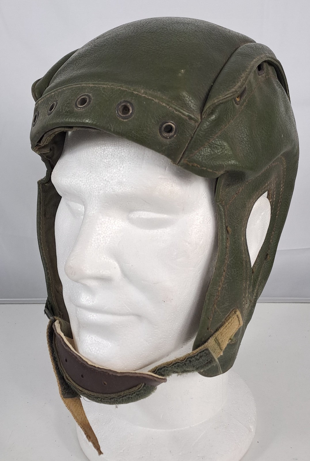 Genuine Surplus French Army Tank Helmet Padded Leather Flexible (1739)