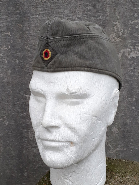Genuine Surplus German Side Cap Fatigue Cap Chip Packet Hat Olive Vintage 1980's