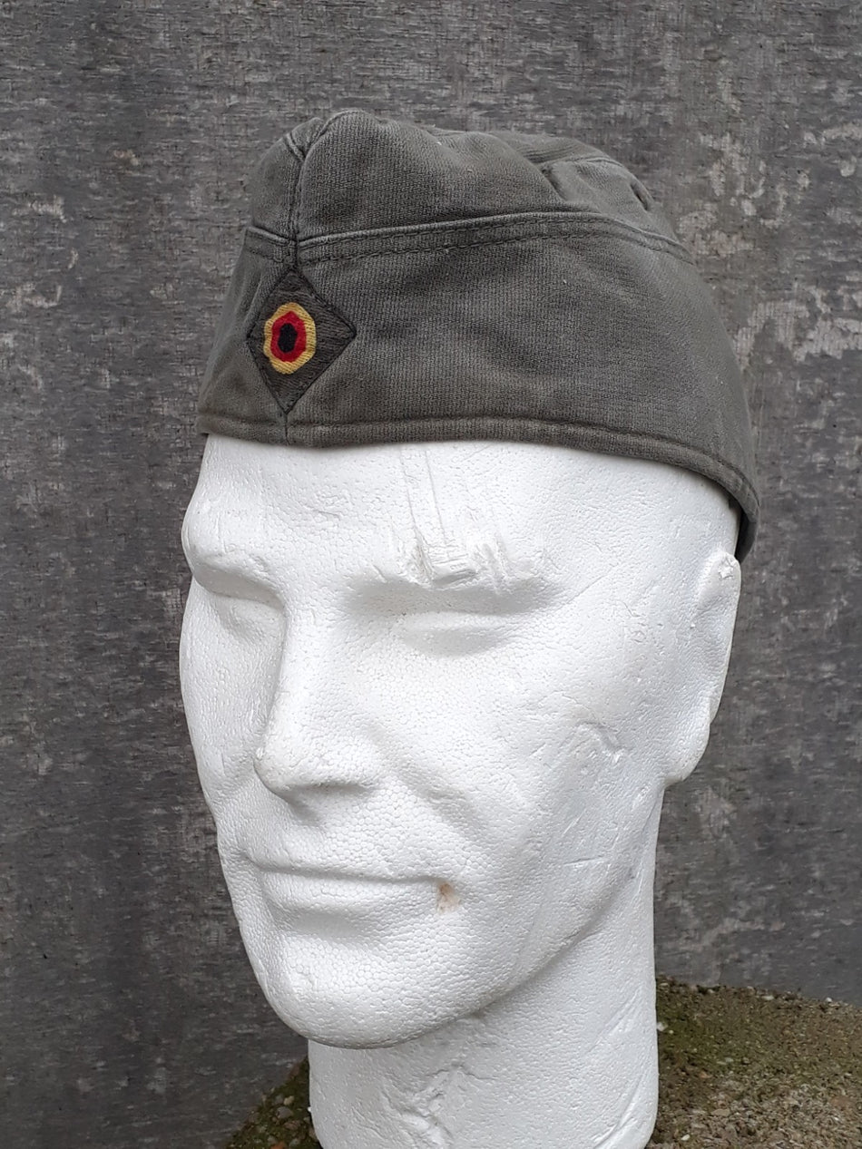 Genuine Surplus German Side Cap Fatigue Cap Chip Packet Hat Olive Vintage 1980's