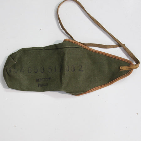 Genuine Surplus French Army Canvas Pouch Vintage Leather Trim (3467)