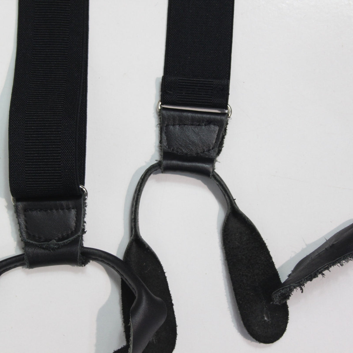 Black Braces Button Fasten with Leather Ends XL 115cm (4098)
