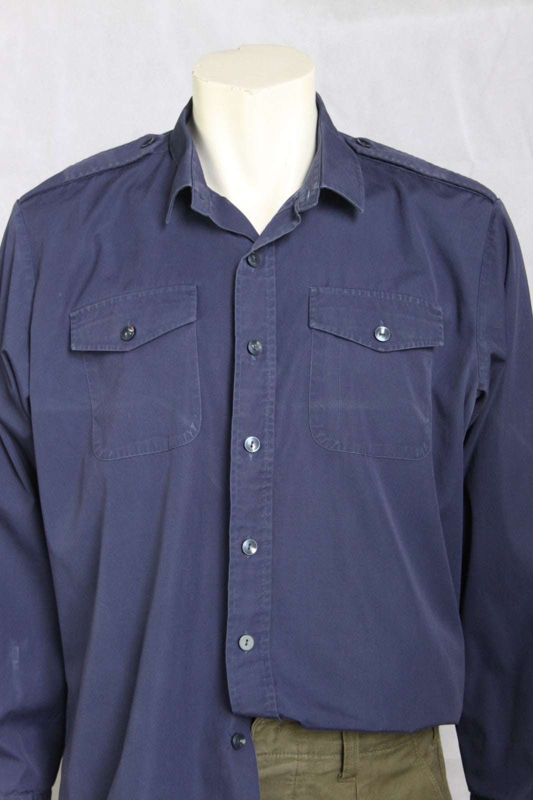 Genuine Surplus Vintage Royal Navy / RAF Cotton Working Shirt Blue