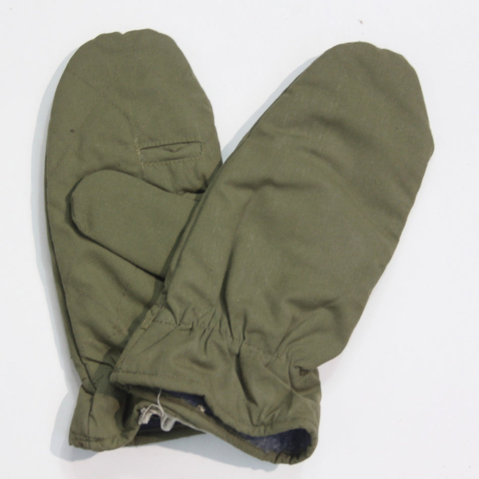 Thermal Padded Lined Romanian Army Mittens Genuine Surplus Green Large (3918)