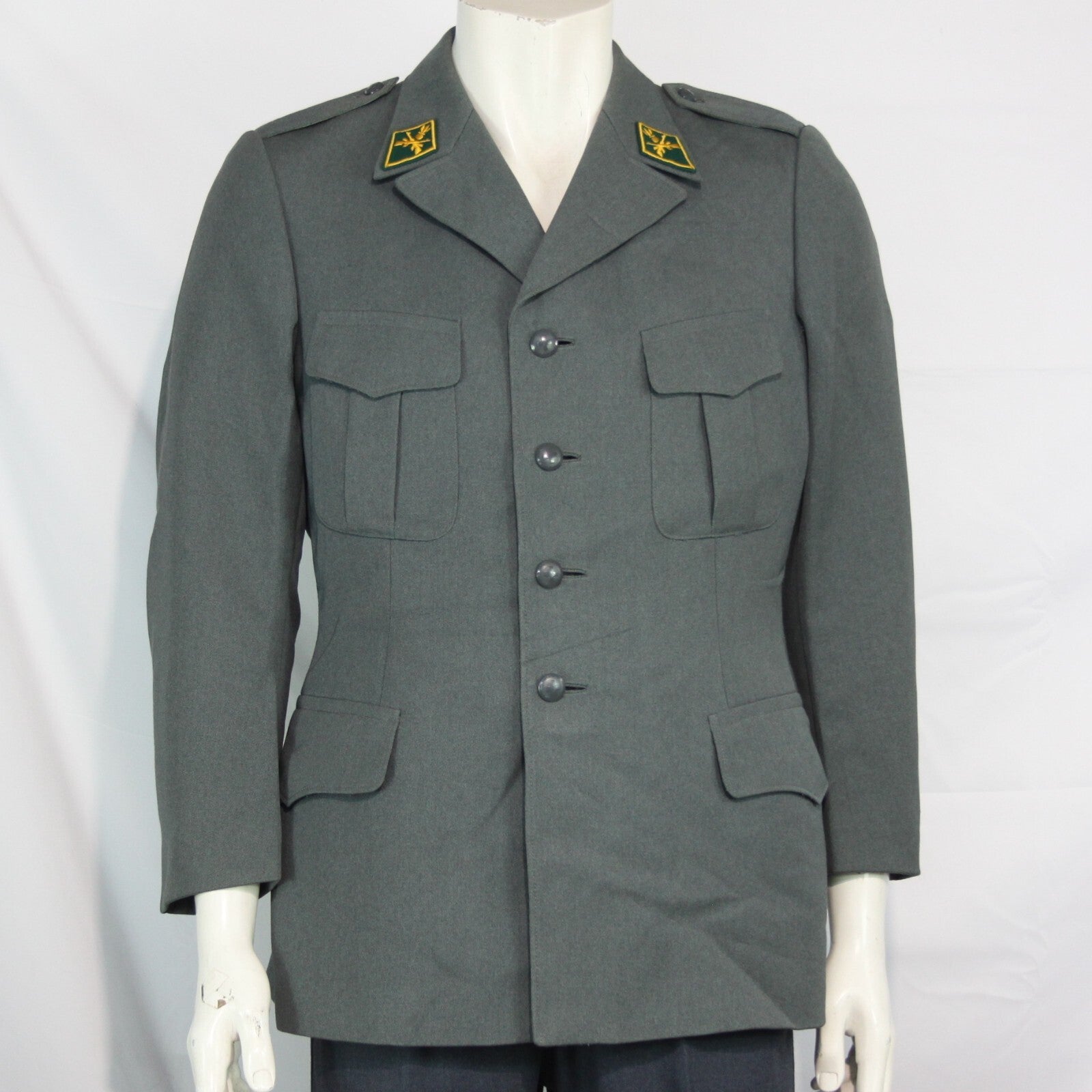 Genuine Surplus Swiss Army Dress Jacket 4 Button Badged Blue Grey All Sizes 3313