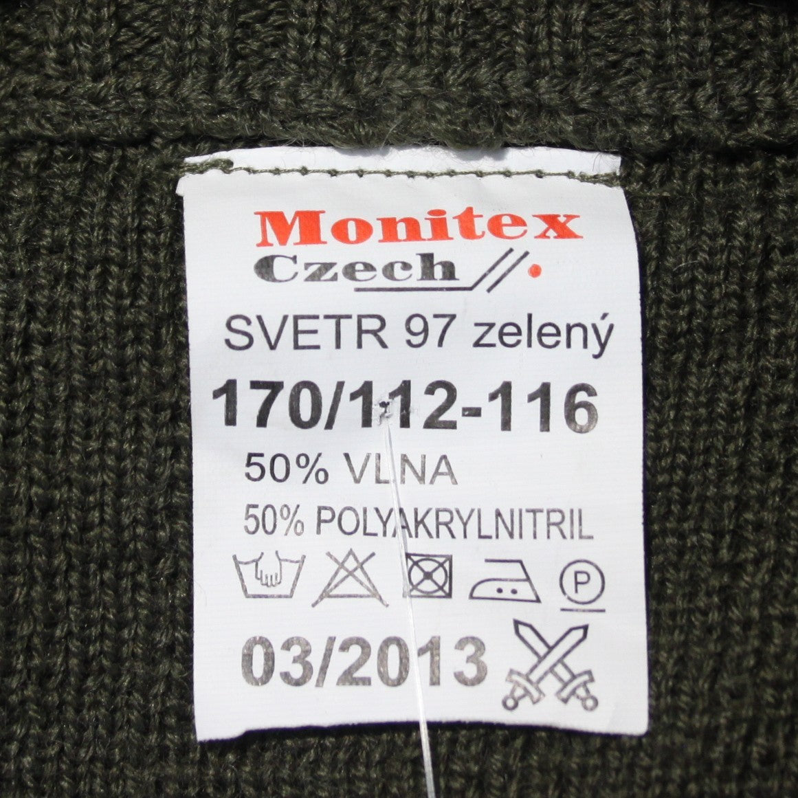 NEW Czech Army Khaki Green Jumper 50% Wool V-Neck 42-44" (4060)
