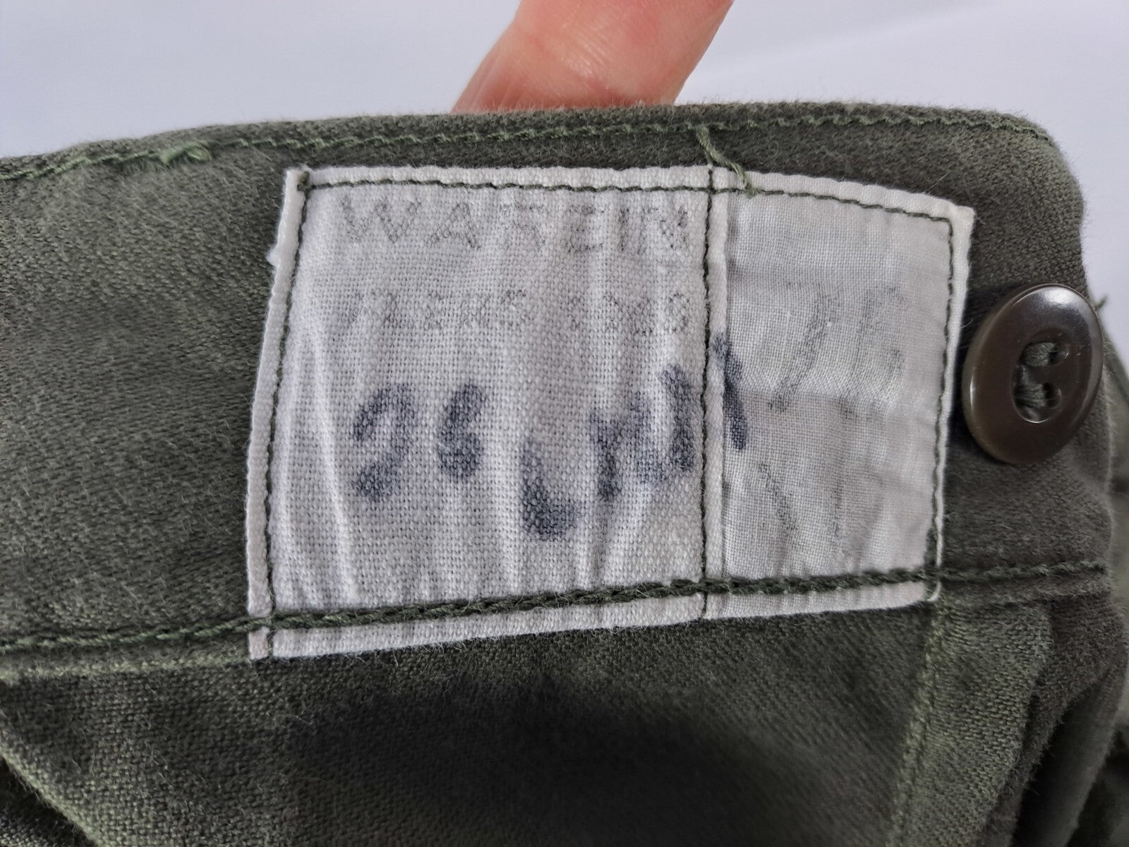 Genuine Surplus French Army Vintage S300 Olive Green Army Combat Trousers