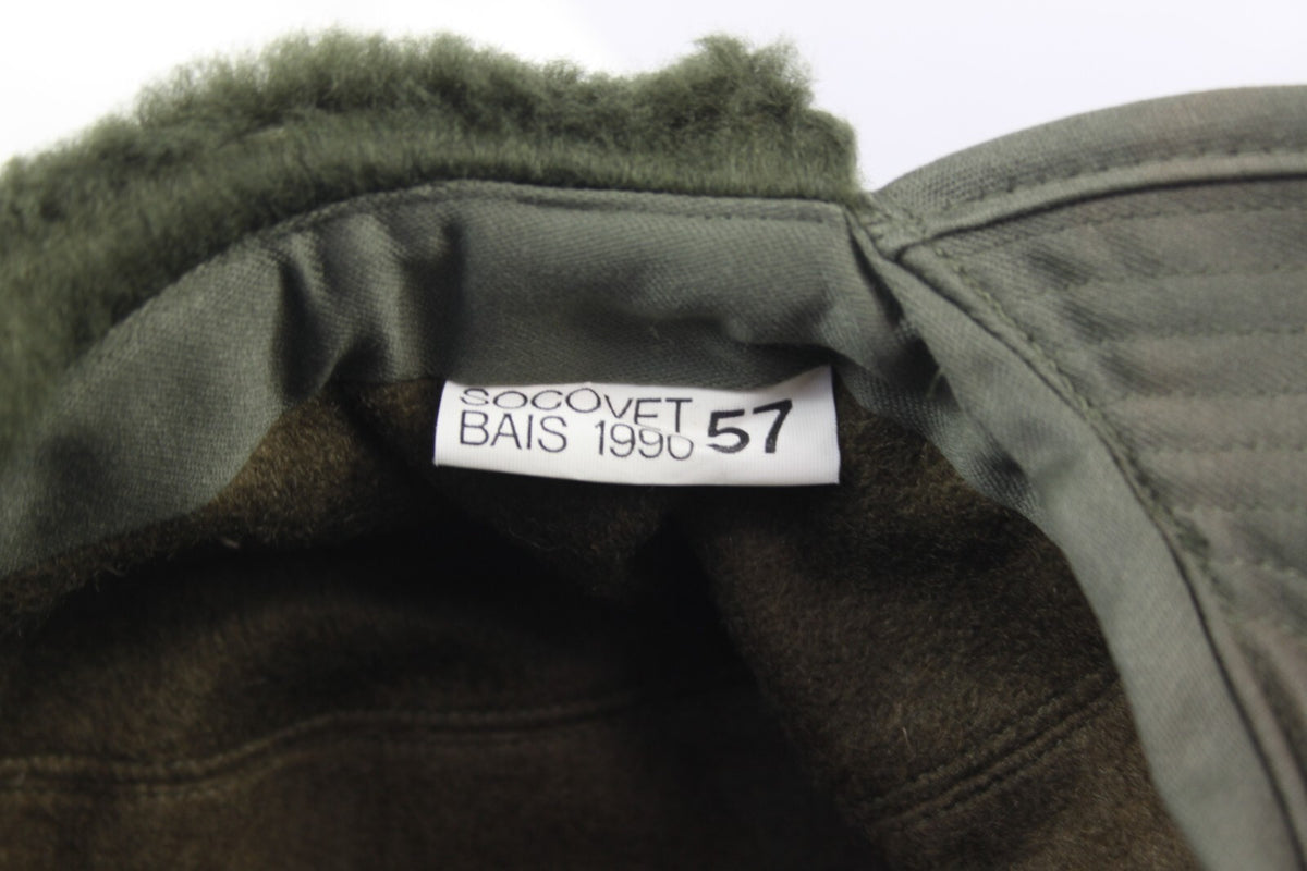 Genuine Surplus French Army Winter Hat Fur-lined Olive Green Peaked Thermal NEW