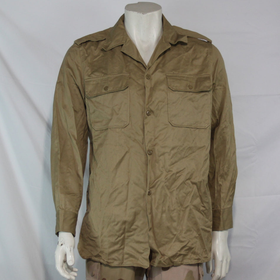 Genuine Surplus Greek Army Chino M47 Cotton Long Sleeve Shirt Beige (3415)