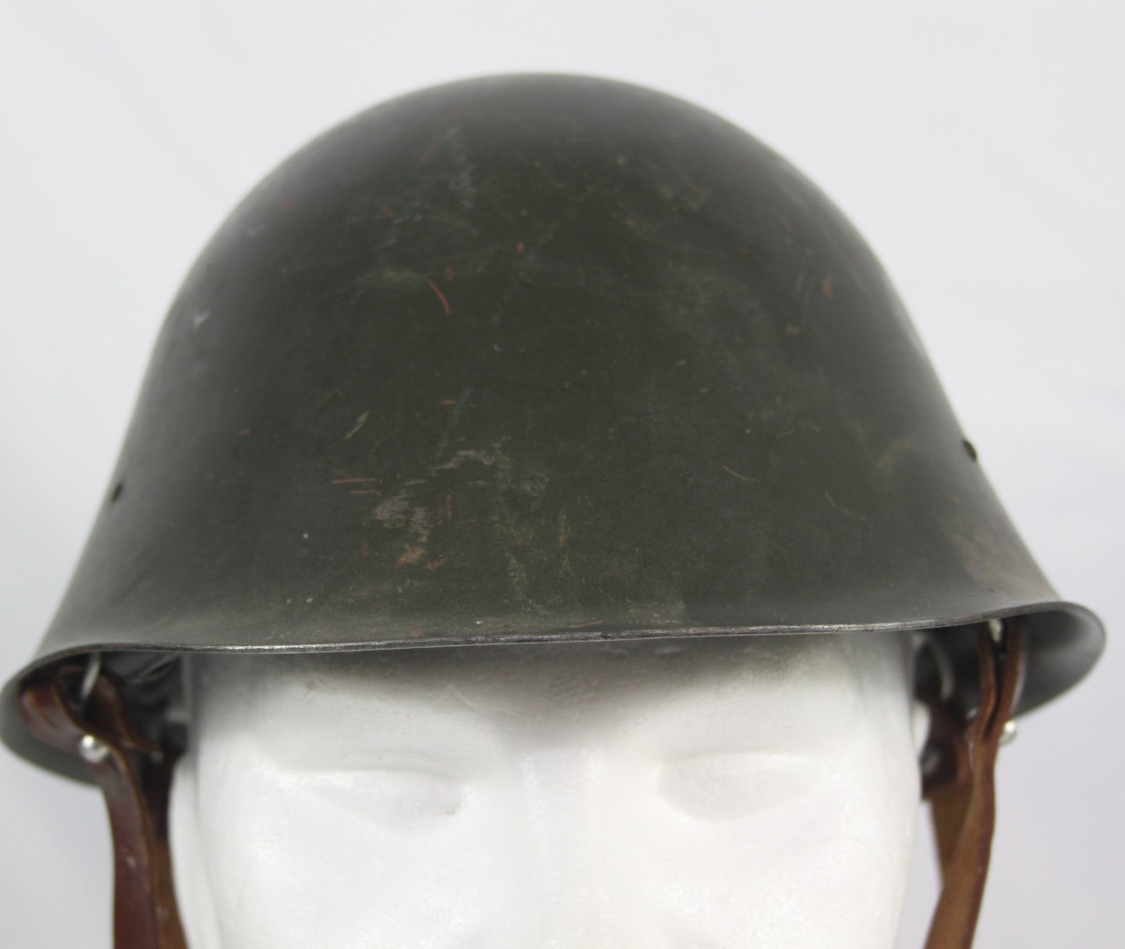 Vintage Romanian Army Steel Helmet With Straps Genuine Surplus  (3943)