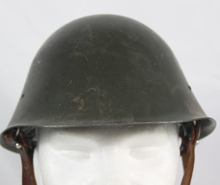 Vintage Romanian Army Steel Helmet With Straps Genuine Surplus  (3943)
