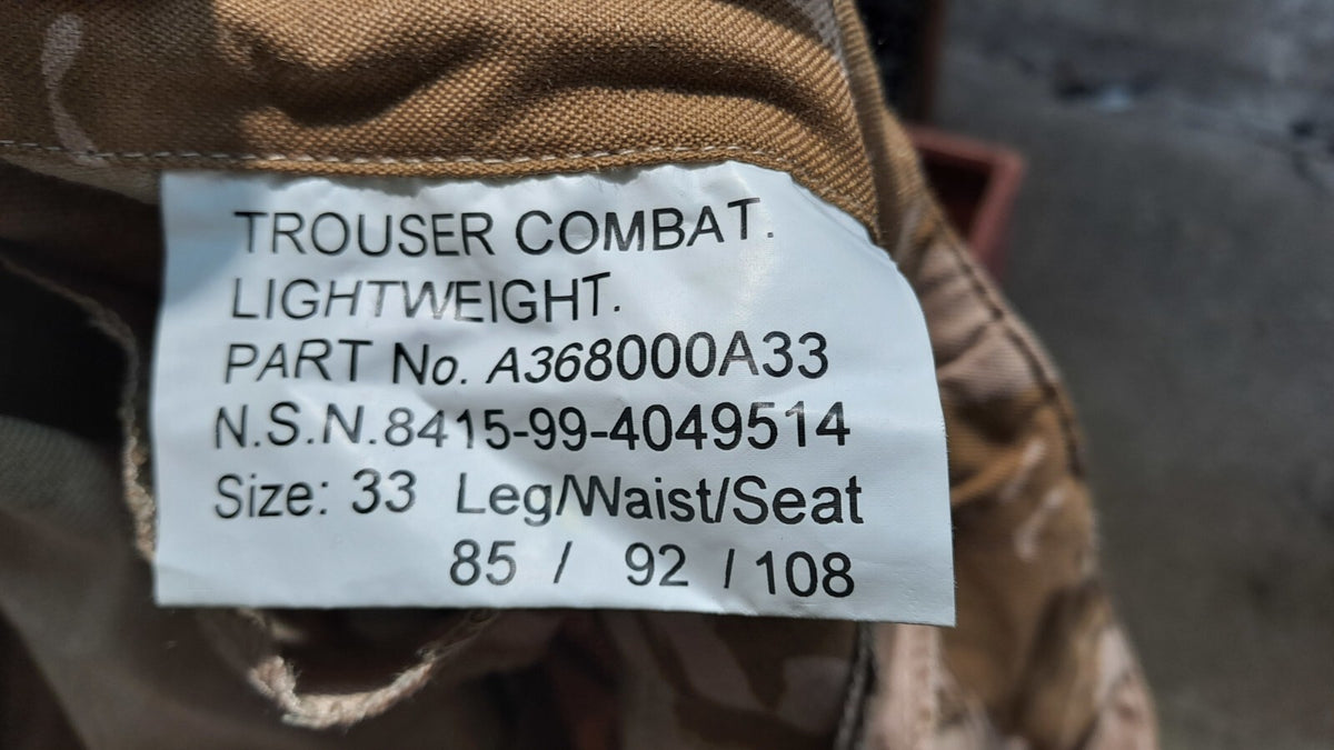Genuine Surplus British Army Aircrew Desert Camo Combat Trousers FR (3070)