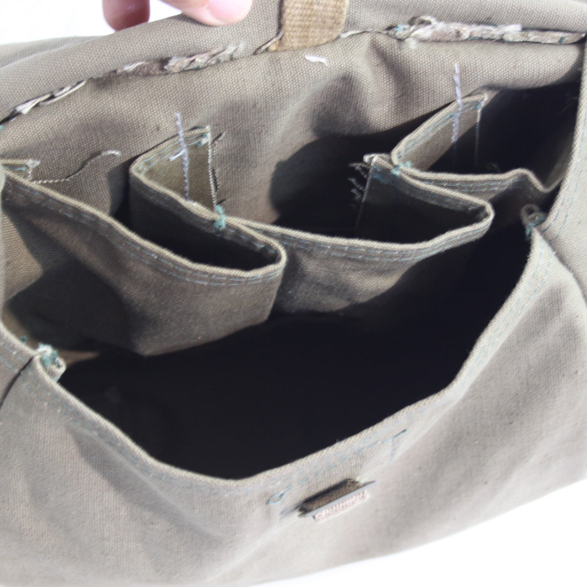 Genuine Surplus Vintage Czech Army Military Side Bag Canvas Khaki  (3435)