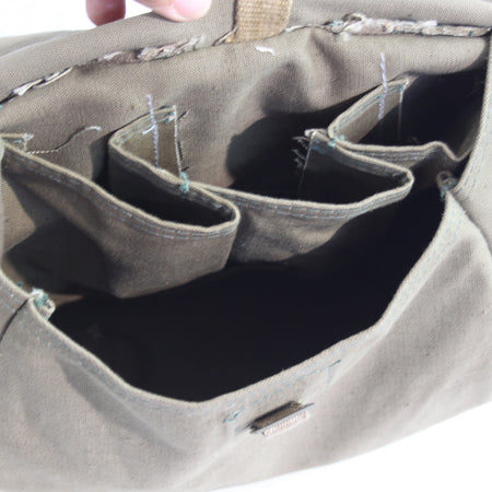 Genuine Surplus Vintage Czech Army Military Side Bag Canvas Khaki  (3435)