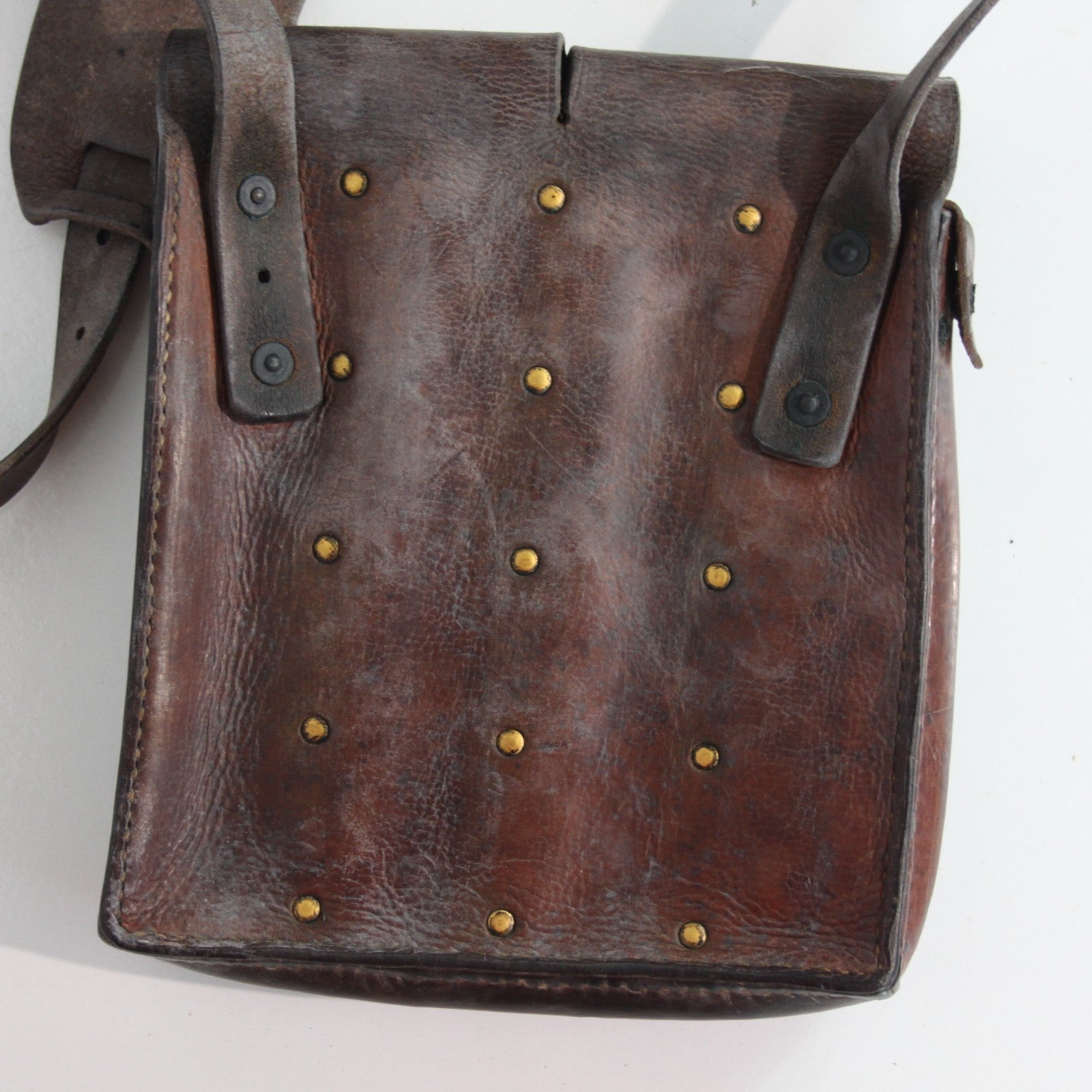 Genuine Surplus French Army IndoChina War Leather Pouch Side Bag (3478)