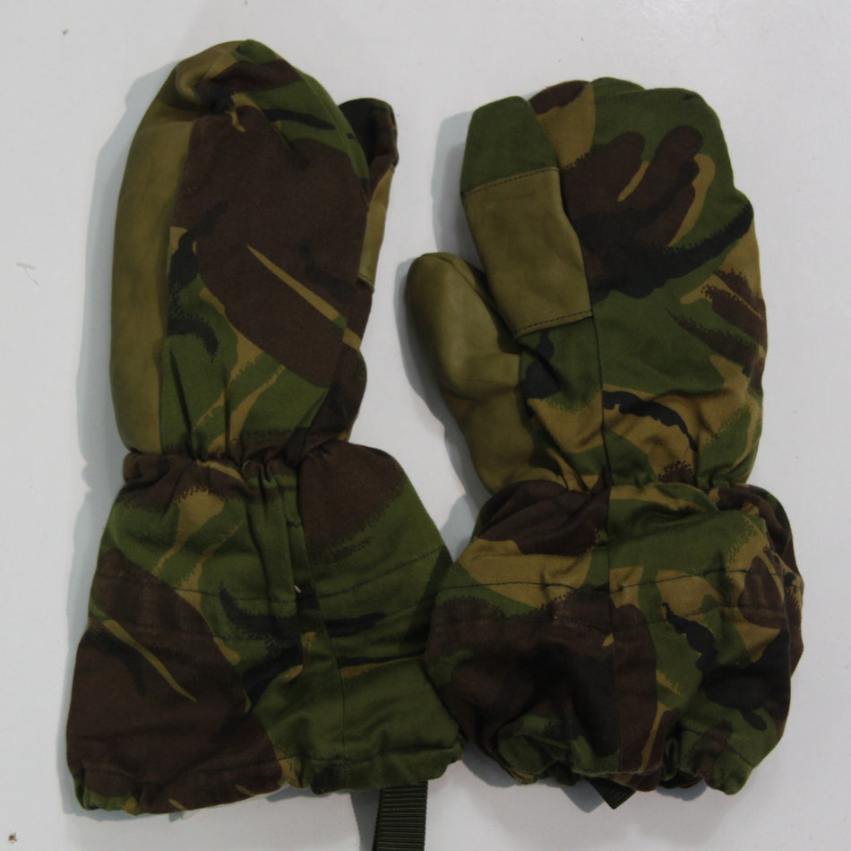 Faux Fur Thermal Army Mittens Vintage British Arctic Genuine Surplus Camo (3921)