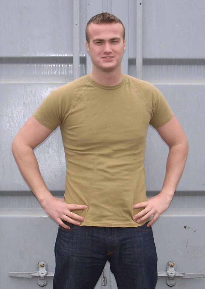 Genuine Surplus Dutch Army Thermal Koala Short Sleeve Vest T-Shirt Mustard NEW