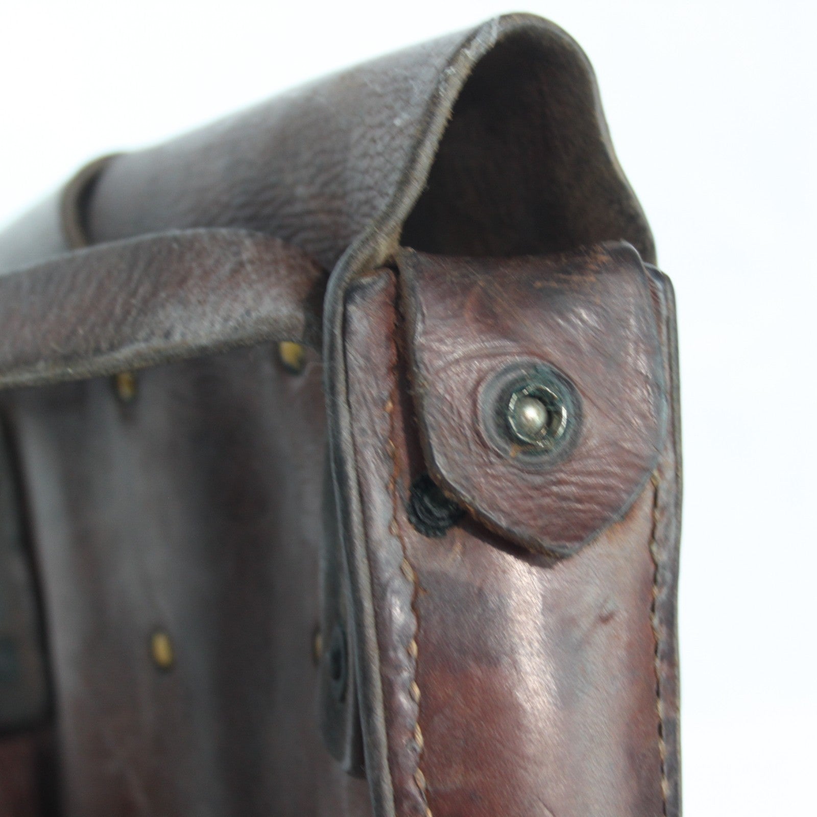 Genuine Surplus French Army IndoChina War Leather Pouch Side Bag (3478)