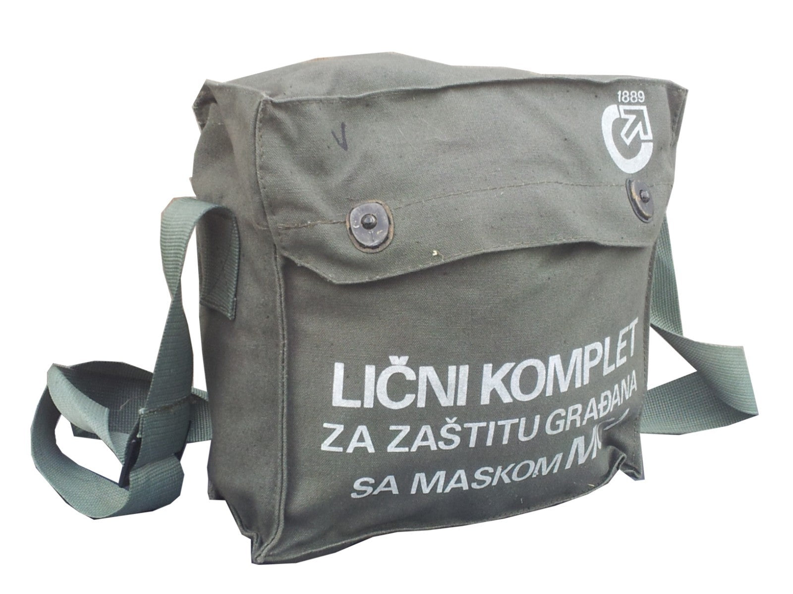 Genuine Surplus Bosnian Army Side Bag Cotton Canvas Olive Grey 3351