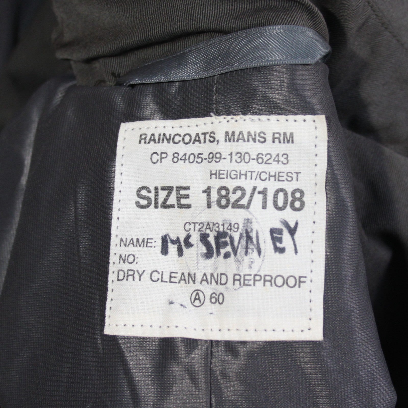 Genuine Surplus British Royal Marines Raincoat Grey Khaki 40-42" (3337)