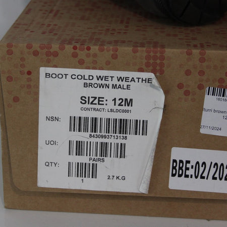 Genuine Surplus Iturri High Liability Cold Wet Weather Boot Mens Brown 12M (3553