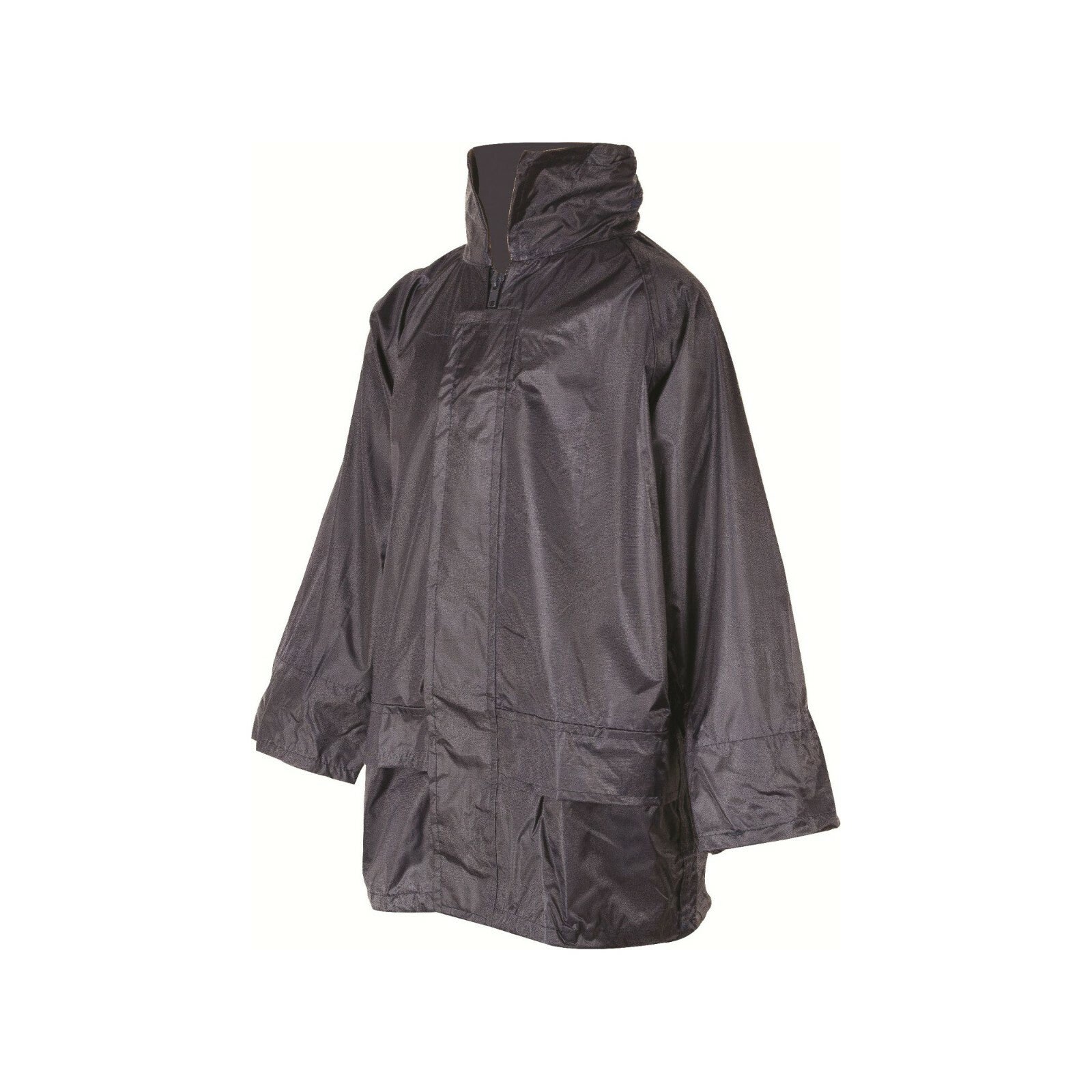 Kids Stormguard Waterproof Coat Jacket Raincoat PVC Packaway Navy Boys Girls