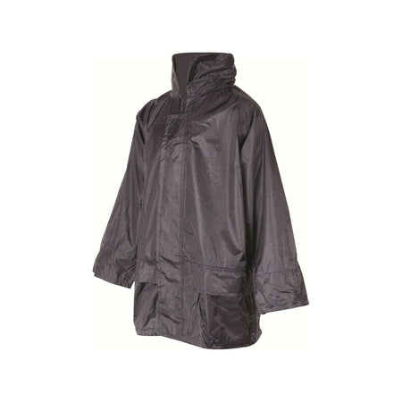 Kids Stormguard Waterproof Coat Jacket Raincoat PVC Packaway Navy Boys Girls